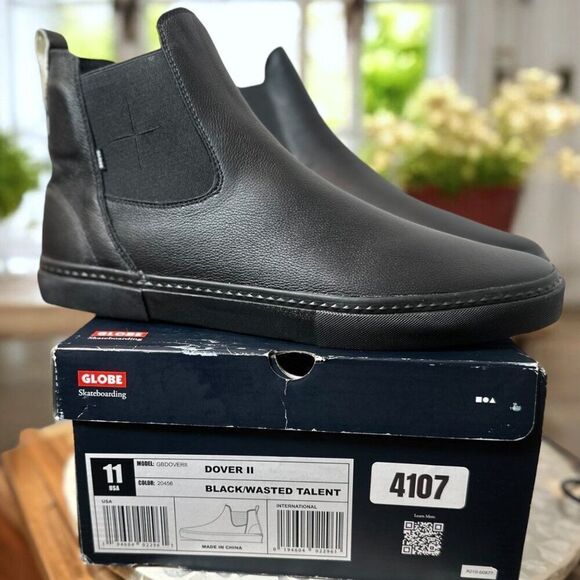 Globe Dover II Black Wasted Talent Leather Chelsea Skate Boots Mens 14 US EUR 48 main image 9